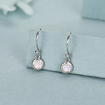 Tiny 4mm Aurora CZ Drop Earrings in Sterling Silver, Colour Changing Cubic Zirconia Hook Earrings, Silver, Gold or Rose Gold, AB Crystals