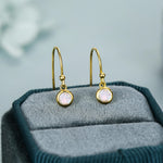 Tiny 4mm Aurora CZ Drop Earrings in Sterling Silver, Colour Changing Cubic Zirconia Hook Earrings, Silver, Gold or Rose Gold, AB Crystals