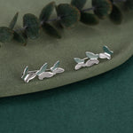 Sterling Silver Butterfly Crawler Earrings, Silver, Gold or Rose Gold, Butterfly Ear Climbers, Butterfly Ear Crawlers