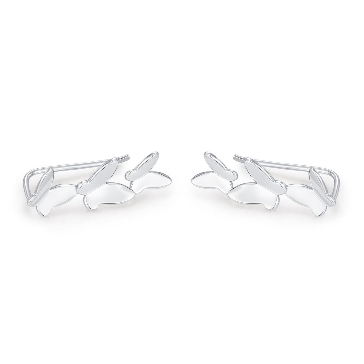 Sterling Silver Butterfly Crawler Earrings, Silver, Gold or Rose Gold, Butterfly Ear Climbers, Butterfly Ear Crawlers