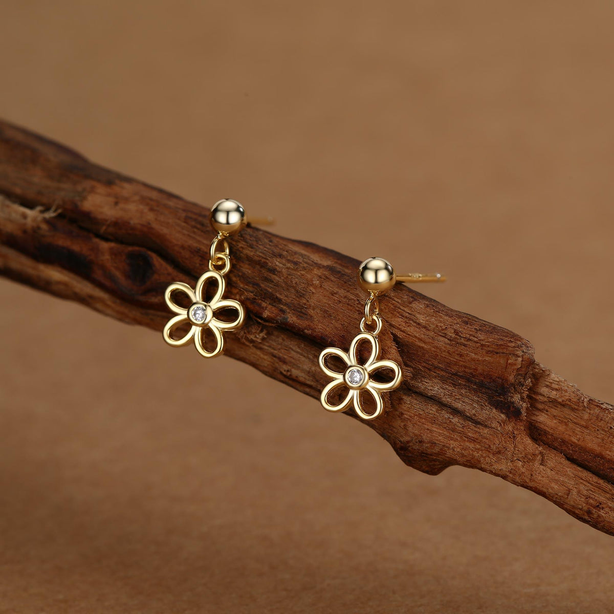 Forget me not Flower Drop Stud Earrings in Sterling Silver, Silver, Gold or Rose Gold, Dainty and Delicate Silver Flower Earrings,