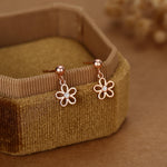 Forget me not Flower Drop Stud Earrings in Sterling Silver, Silver, Gold or Rose Gold, Dainty and Delicate Silver Flower Earrings,