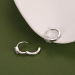 Tiny CZ Star Huggie Hoop Earrings in Sterling Silver, Silver, Gold or Rose Gold, North Star Earrings, Sunburst Earrings
