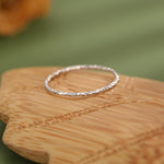 Extra Fine Hammered Ring in Sterling Silver, Extra Skinny Stacking Rings, US 5 6 7 Sized Delicate Rings