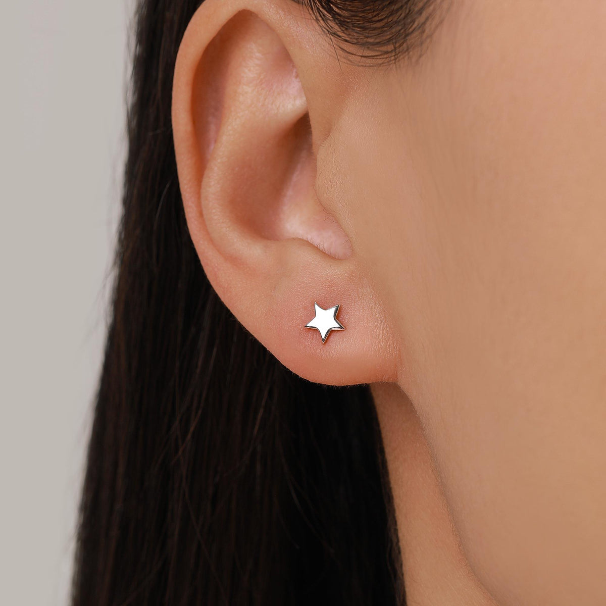 Sterling Silver Asymmetric Moon and Star Long Stud Earrings - - Silver or Gold - Drop Dangling Earrings - Cute Fun and Quirky