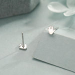 Tiny Hand Stud Earrings in Sterling Silver, Silver Gold or Rose Gold, Hand Stud Earrings, Cute Hand Earrings, Palm Earrings
