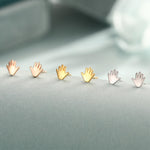 Tiny Hand Stud Earrings in Sterling Silver, Silver Gold or Rose Gold, Hand Stud Earrings, Cute Hand Earrings, Palm Earrings