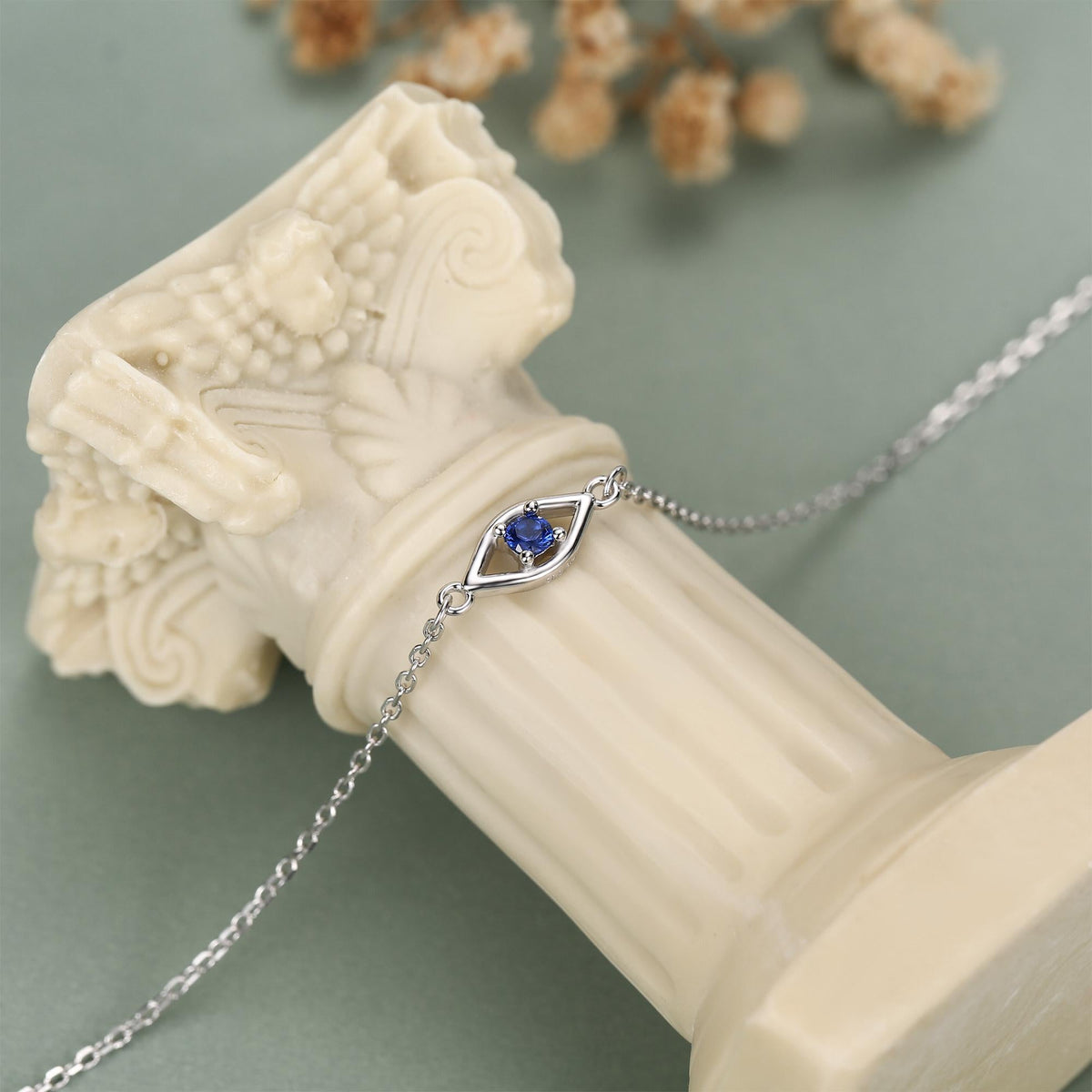 Sapphire Blue Evil Eye Charm Bracelet