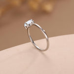 Fire Opal Ring in Sterling Silver, US 5 - 8, 4x6mm, Lab Opal Stone Ring, White Opal Ring