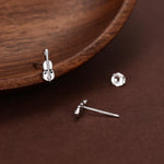 Tiny Violin Stud Earrings in Sterling Silver, Silver or Gold, Music Earrings