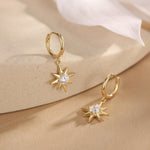 Starburst Huggie Hoop Earrings in Sterling Silver