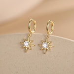 Starburst Huggie Hoop Earrings in Sterling Silver