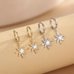 Starburst Huggie Hoop Earrings in Sterling Silver
