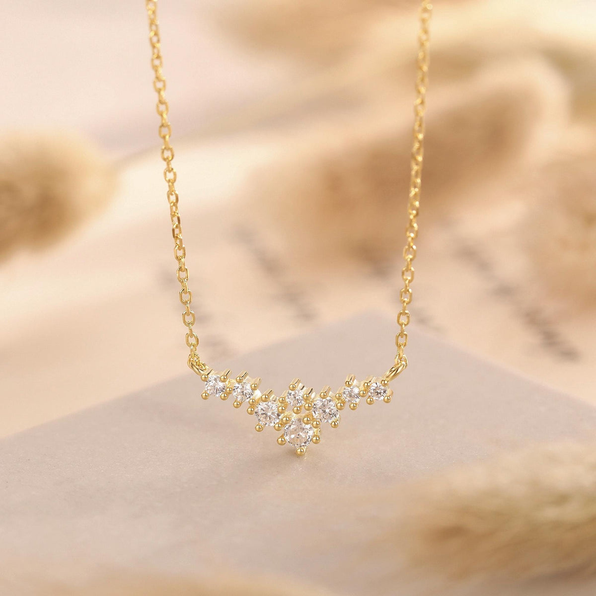 Constellation CZ Cluster Charm Necklace