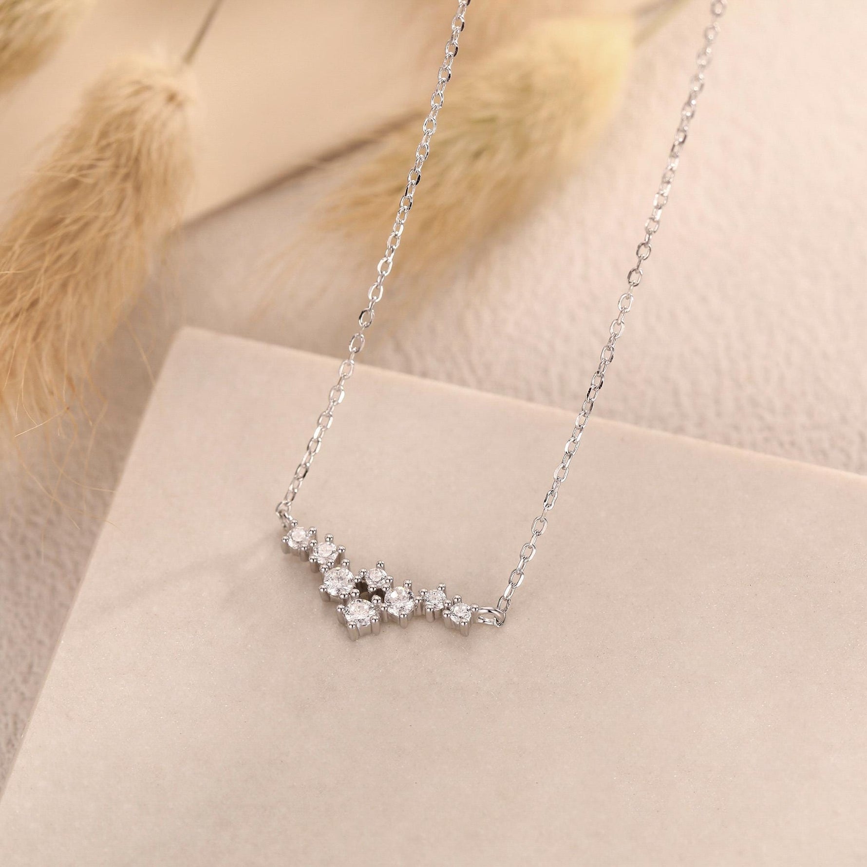 Constellation CZ Cluster Charm Necklace