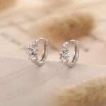 Star Constellation CZ Huggie Hoop in Sterling Silver, Silver or Gold or Rose Gold, 9mm Inner Diameter, Stacking Earrings, CZ Cluster Hoops,