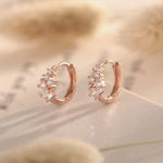 Star Constellation CZ Huggie Hoop in Sterling Silver, Silver or Gold or Rose Gold, 9mm Inner Diameter, Stacking Earrings, CZ Cluster Hoops,