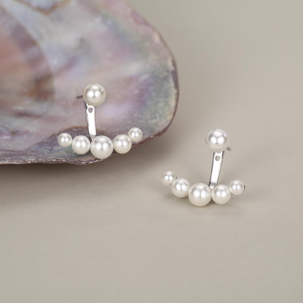 Sterling Silver Mother of Pearl Pearl Jacket Earrings in Sterling Silver