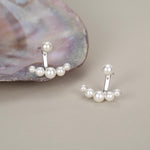 Sterling Silver Mother of Pearl Pearl Jacket Earrings in Sterling Silver