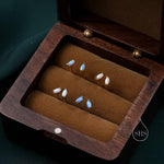 Sterling Silver Blue Opal Marquise Stud Earrings