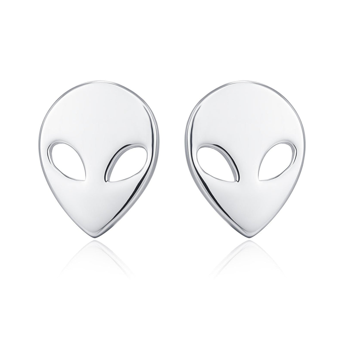 Alien Stud Earrings in Sterling Silver, Silver or Gold, UFO Earrings, Fun and Quirky Jewellery