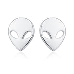 Alien Stud Earrings in Sterling Silver, Silver or Gold, UFO Earrings, Fun and Quirky Jewellery