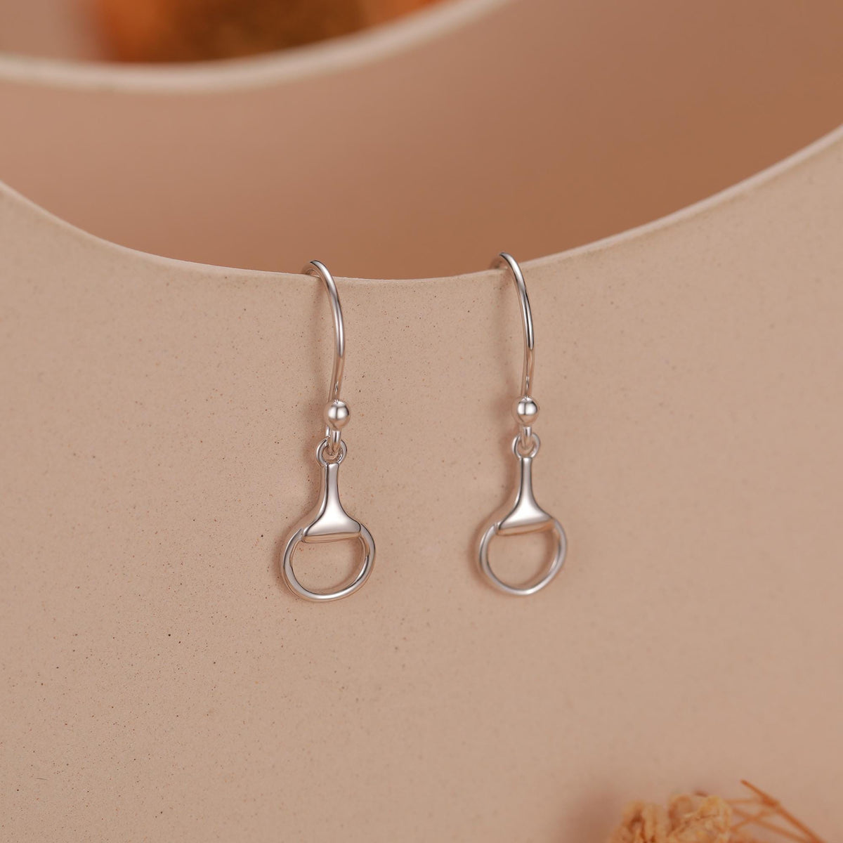 Snaffle Bit Drop Hook Earrings in Sterling Silver, Silver, Gold or Rose Gold, Horse Earrings, Horse Charm, Horse Gift, Horse Jewellery