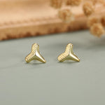 Shark Tooth Design Stud Earrings in Sterling Silver, Silver or Gold, Shark Tooth Shape Earrings, Animal Earrings, Nature Inspired