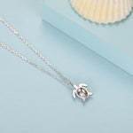 Tiny and Delicate Sea Turtle Pendant Necklace in Sterling Silver, Turtle Necklace, Silver or Gold or Rose Gold - Cute Quirky and Fun