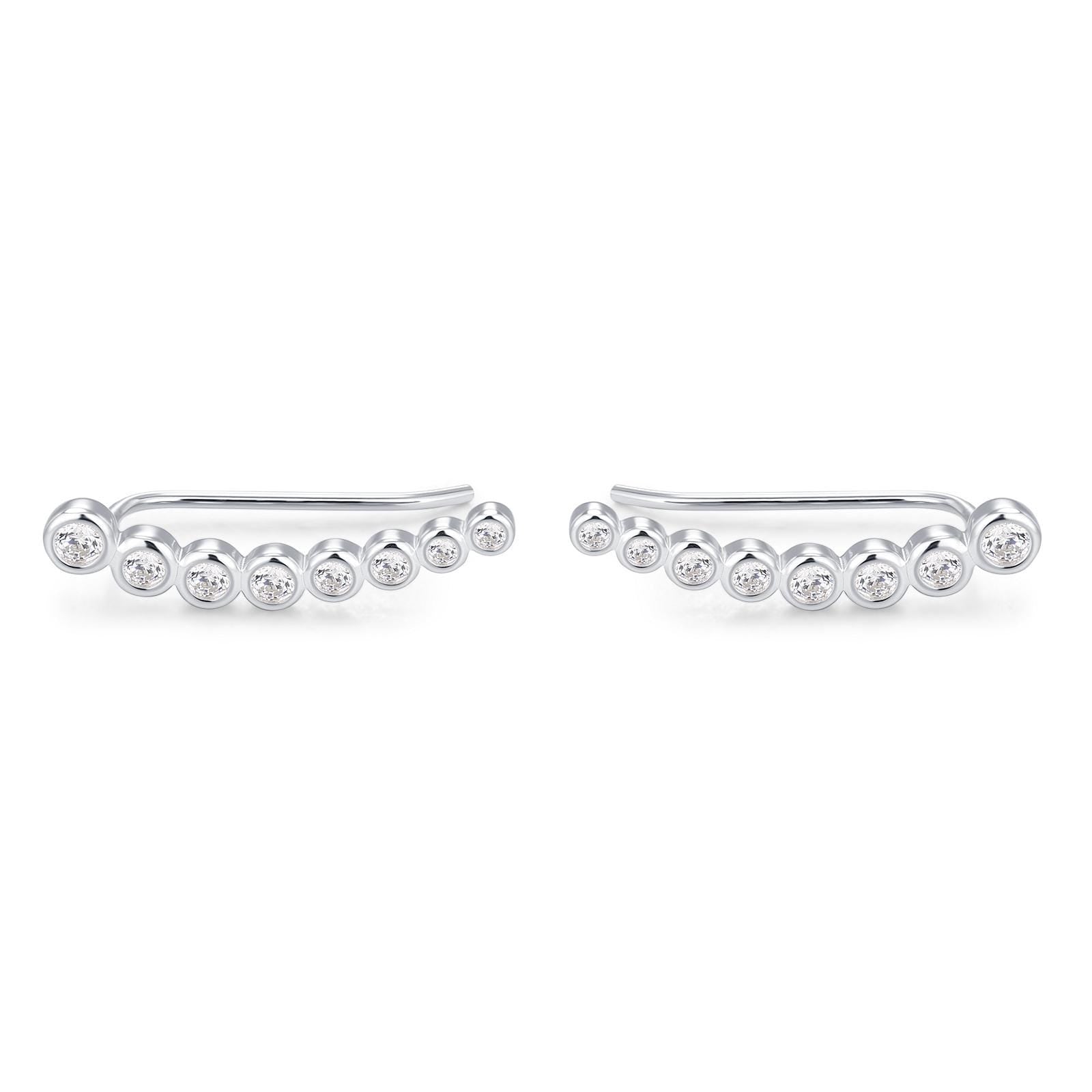 Pebble CZ Crawler Earrings in Sterling Silver, Silver, Gold or Rose Gold, Dotted Ear Crawlers, Dots Crawler, Bobble Crawlers