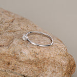 Tiny Fire Opal Ring in Sterling Silver, US 5 - 8, 3mm Opal Ring, Prong Set, Lab Opal Stone Ring, White Opal Ring, Delicate Stacking Ring,
