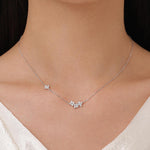 CZ Hydrangea Bouquet Charm Necklace