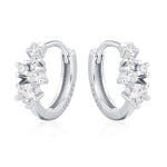 Star Constellation CZ Huggie Hoop in Sterling Silver, Silver or Gold or Rose Gold, 9mm Inner Diameter, Stacking Earrings, CZ Cluster Hoops,