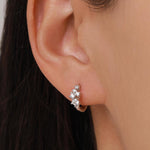 Star Constellation CZ Huggie Hoop in Sterling Silver, Silver or Gold or Rose Gold, 9mm Inner Diameter, Stacking Earrings, CZ Cluster Hoops,