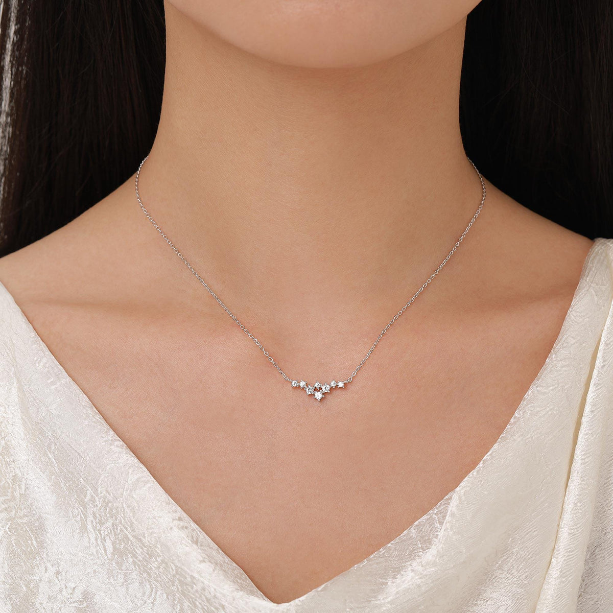 Constellation CZ Cluster Charm Necklace