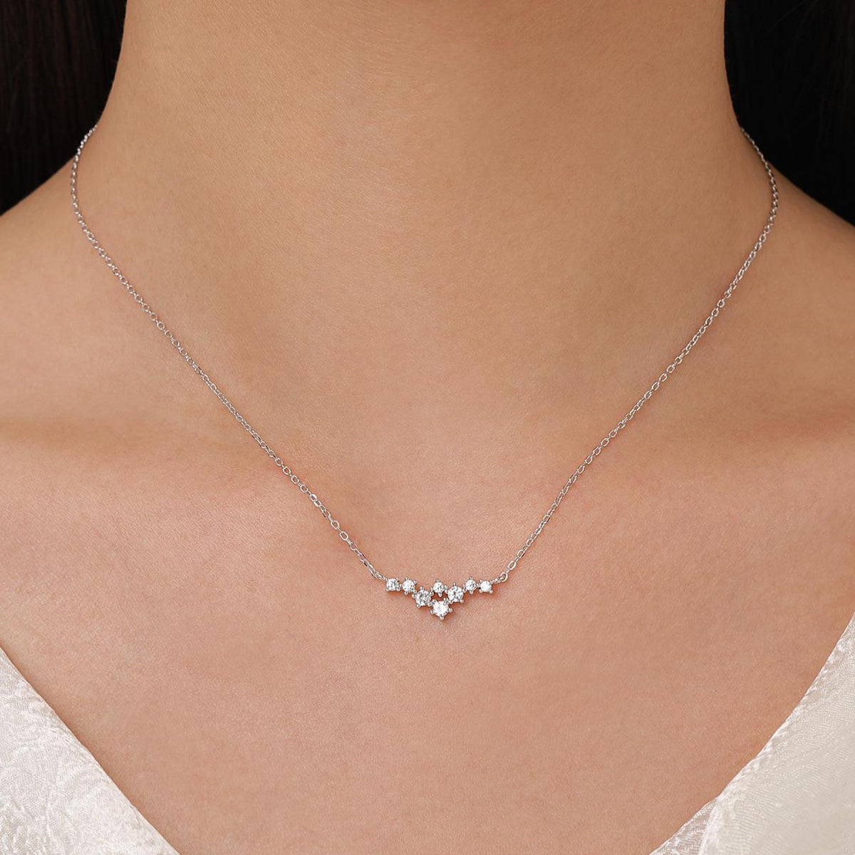 Constellation CZ Cluster Charm Necklace