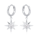 Starburst Huggie Hoop Earrings in Sterling Silver