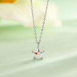 Sterling Silver Aurora AB CZ Star Pendant Necklace, Silver or Gold, Star Shape CZ Necklace, Colour Changing Star Necklace