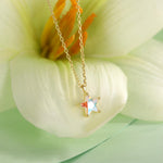 Sterling Silver Aurora AB CZ Star Pendant Necklace, Silver or Gold, Star Shape CZ Necklace, Colour Changing Star Necklace