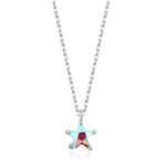 Sterling Silver Aurora AB CZ Star Pendant Necklace, Silver or Gold, Star Shape CZ Necklace, Colour Changing Star Necklace