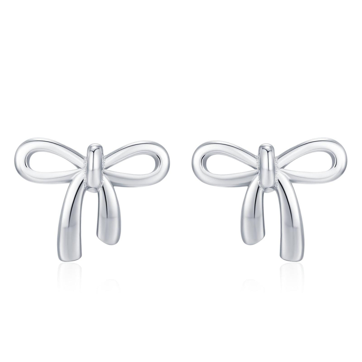 Ribbon Bow Stud Earrings in Sterling Silver, Silver or Gold, Dainty Earrings, Bridesmaid's Jewellery