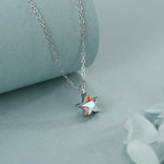 Sterling Silver Aurora AB CZ Star Pendant Necklace, Silver or Gold, Star Shape CZ Necklace, Colour Changing Star Necklace
