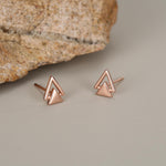 Sterling Silver Double Triangle Stud Earrings, Silver, Gold or Rose Gold, Small Earrings, Stacking Earrings,