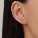 Sterling Silver Butterfly Crawler Earrings, Silver, Gold or Rose Gold, Butterfly Ear Climbers, Butterfly Ear Crawlers