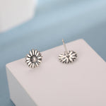 Sterling Silver Daisy Flower Stud Earrings