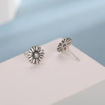 Sterling Silver Daisy Flower Stud Earrings