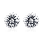 Sterling Silver Daisy Flower Stud Earrings