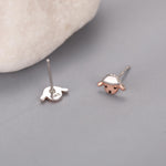 Two Tone Sheep Stud Earrings in Sterling Silver, Fluffy Sheep Face Earrings, Nature Inspired Sheep Head Earrings, Pet Lover