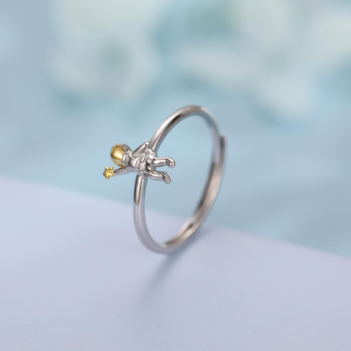 Astronaut Ring in Sterling Silver, Adjustable Size Spaceman Ring, Astronaut Ring, Space Ring