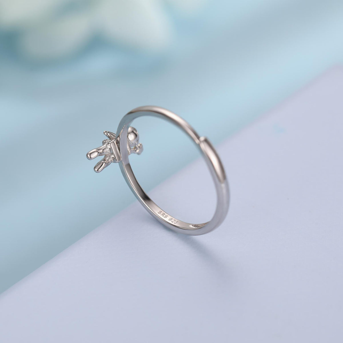 Astronaut Ring in Sterling Silver, Adjustable Size Spaceman Ring, Astronaut Ring, Space Ring